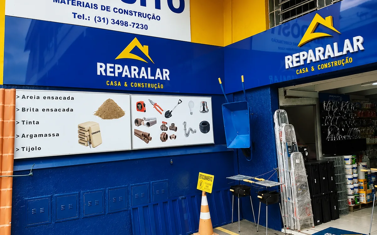 Entrada do depósito de material de construção da Reparalar
